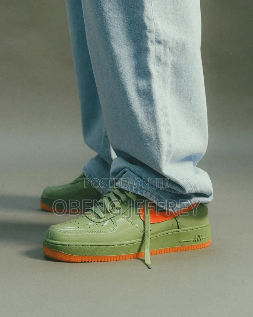 Original Airforce 1 07 PRM Oil Green Patent Leather