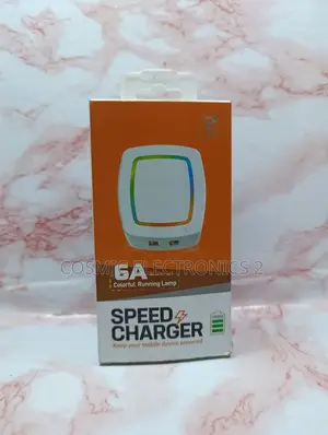 6A Dual USB Fast Charging Wall Charger With LED Light