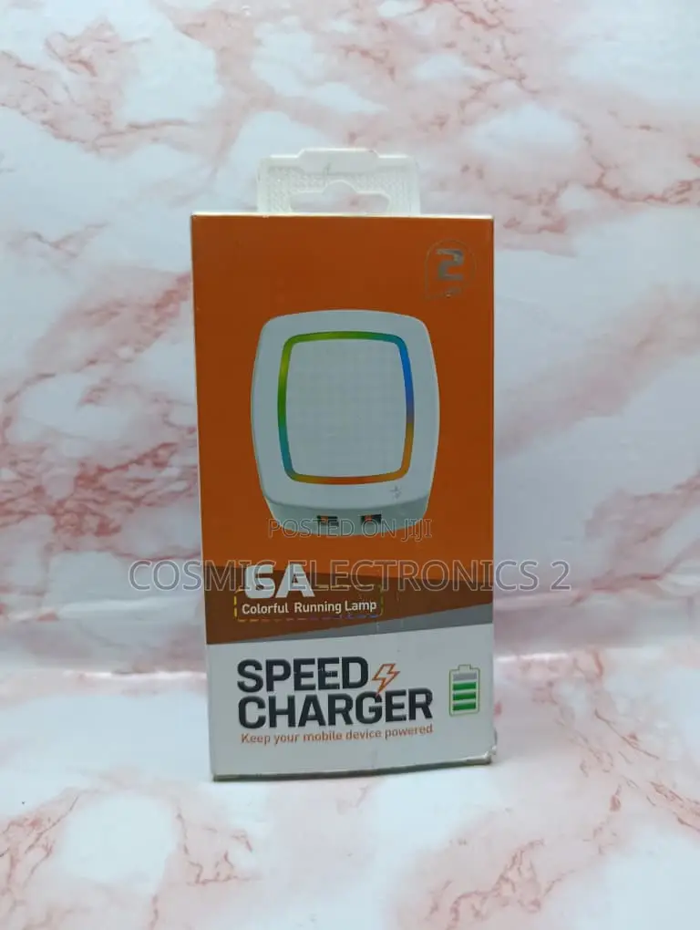 6A Dual USB Fast Charging Wall Charger With LED Light