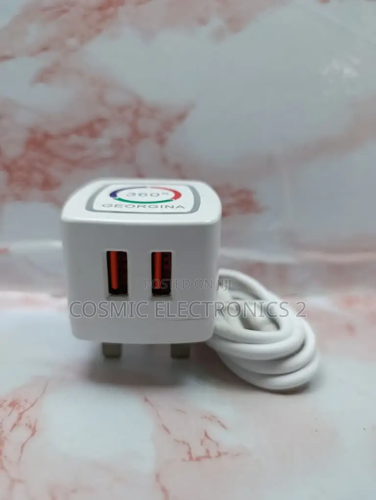 6A Dual USB Fast Charging Wall Charger With LED Light