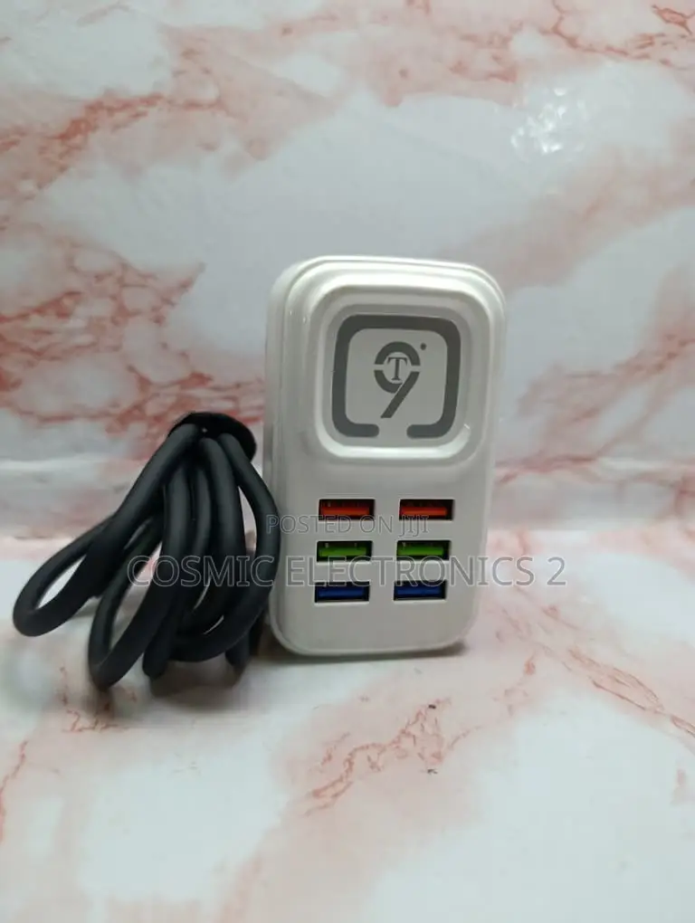 9T CH-50 6-Port USB Travel Charger – 20W Fast Charging