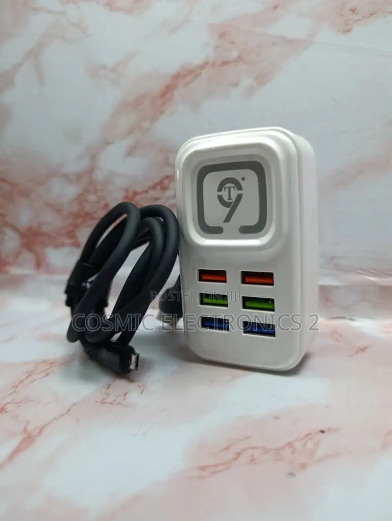 9T CH-50 6-Port USB Travel Charger – 20W Fast Charging