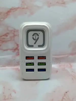 9T CH-50 6-Port USB Travel Charger – 20W Fast Charging