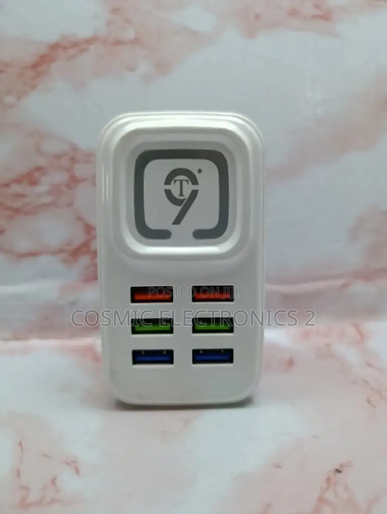 9T CH-50 6-Port USB Travel Charger – 20W Fast Charging