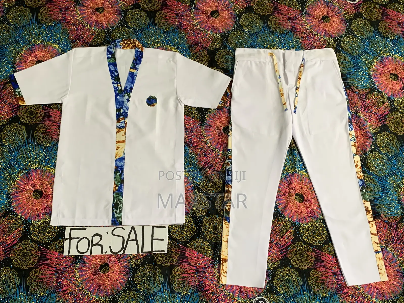 Beautiful White Designed Travera African Wear Clothes