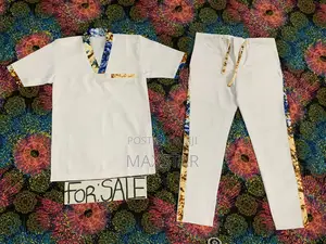 Beautiful White Designed Travera African Wear Clothes