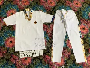 Beautiful White Designed Travera African Wear Clothes