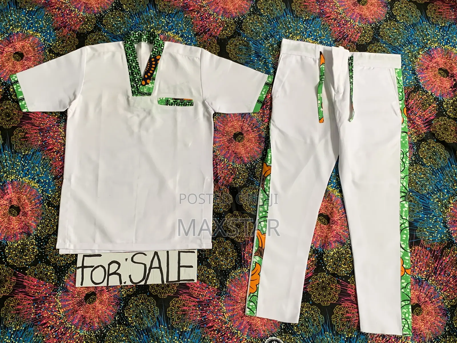 Beautiful White Designed Travera African Wear Clothes