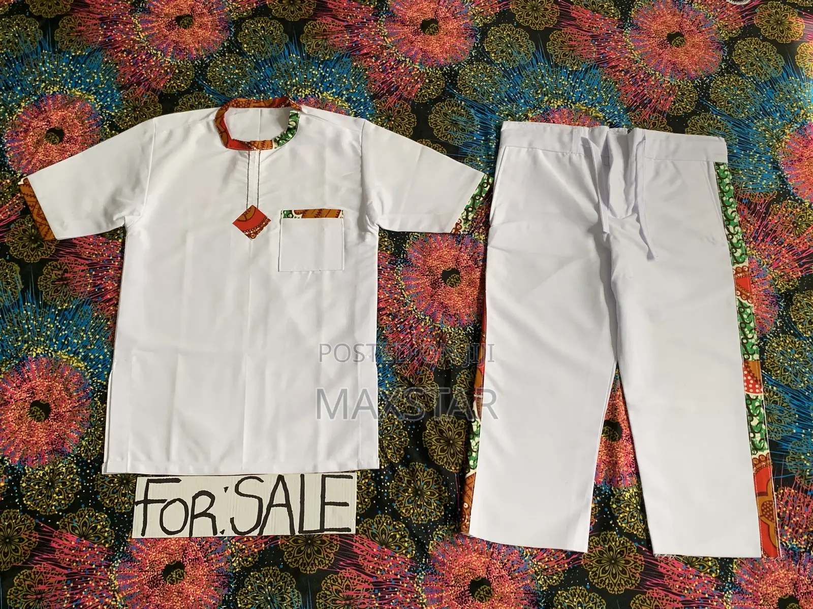 Beautiful White Designed Travera African Wear Clothes