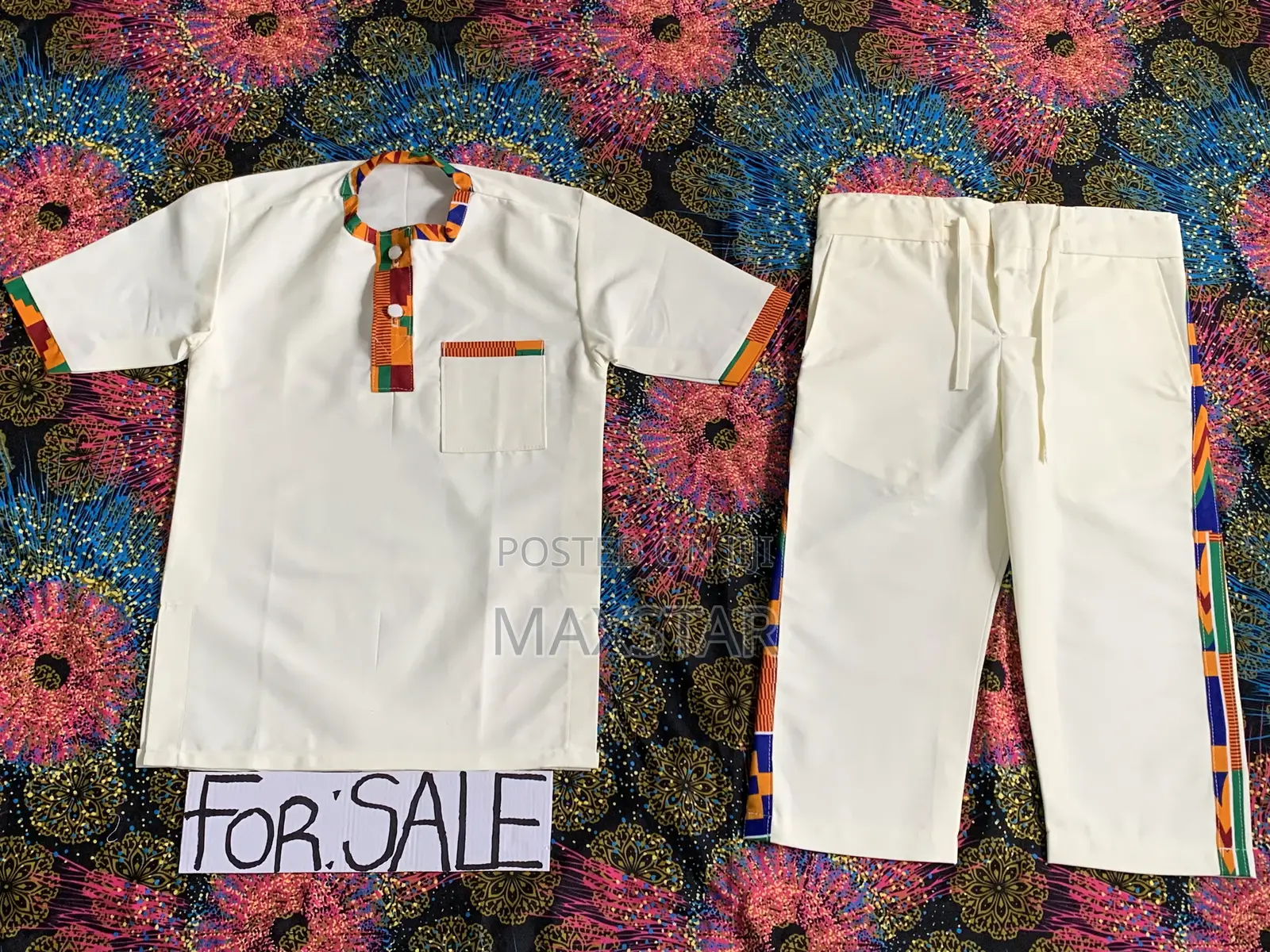 Beautiful White Designed Travera African Wear Clothes