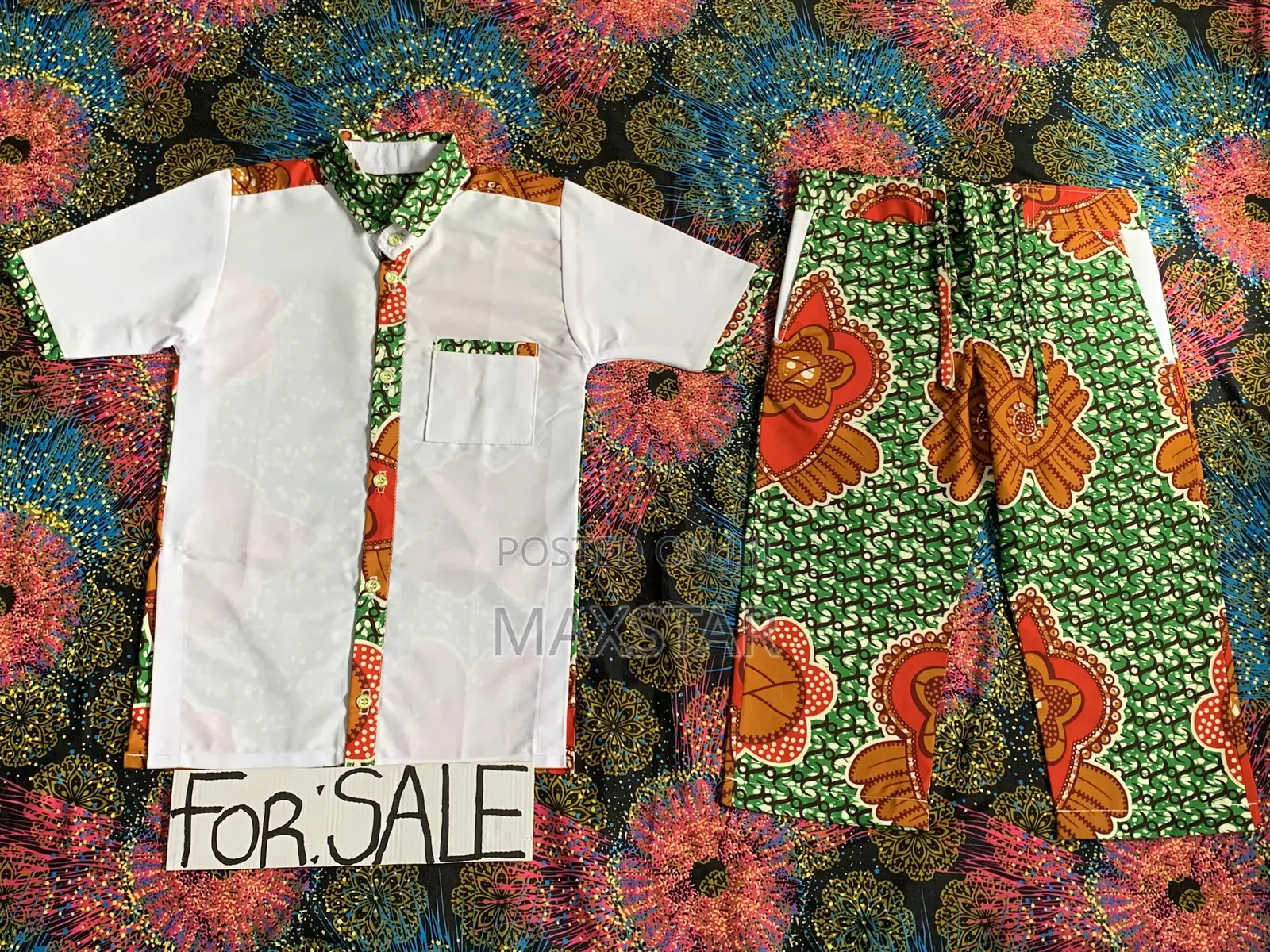 Beautiful White Designed Travera African Wear Clothes