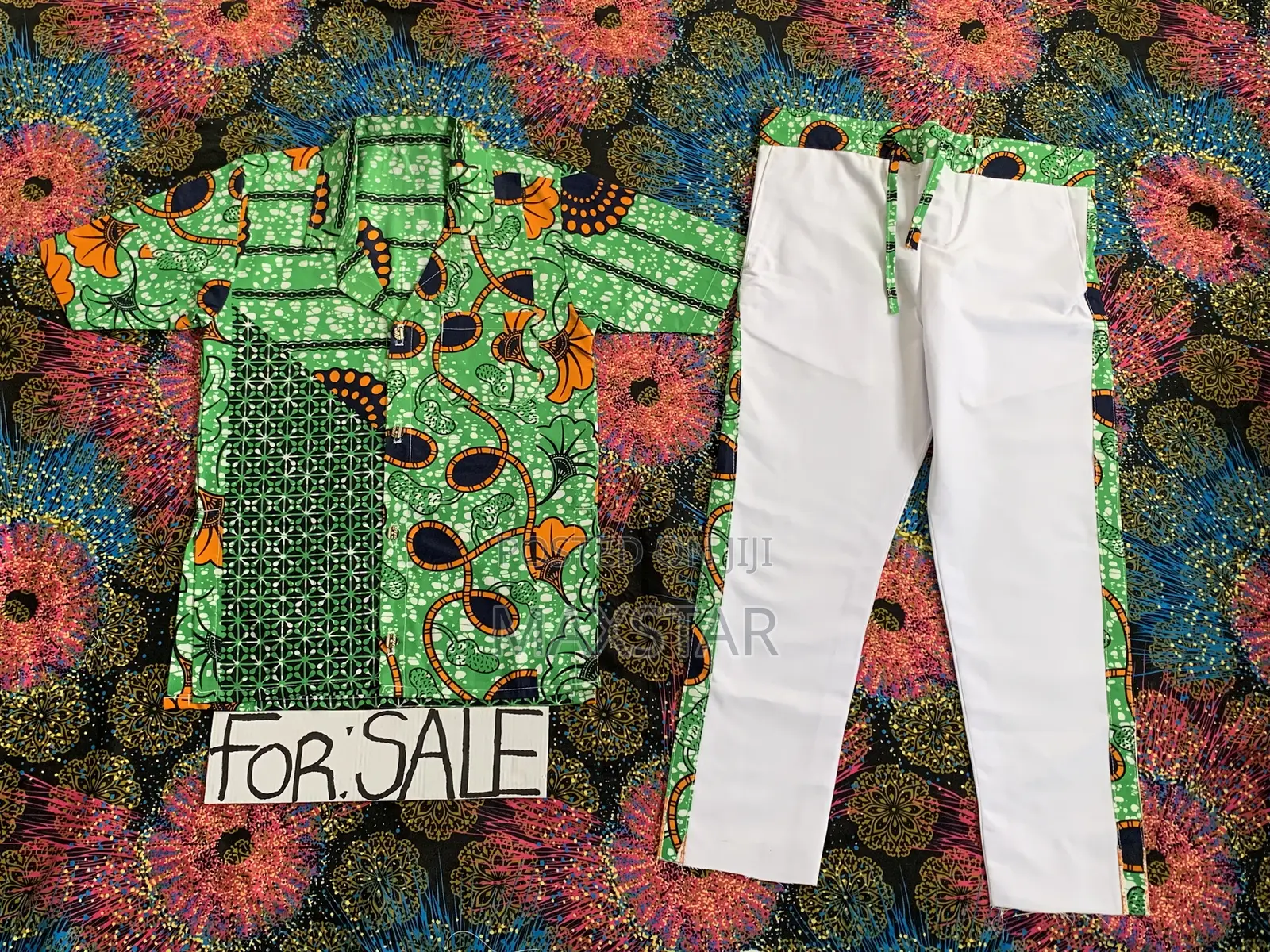 Beautiful White Designed Travera African Wear Clothes