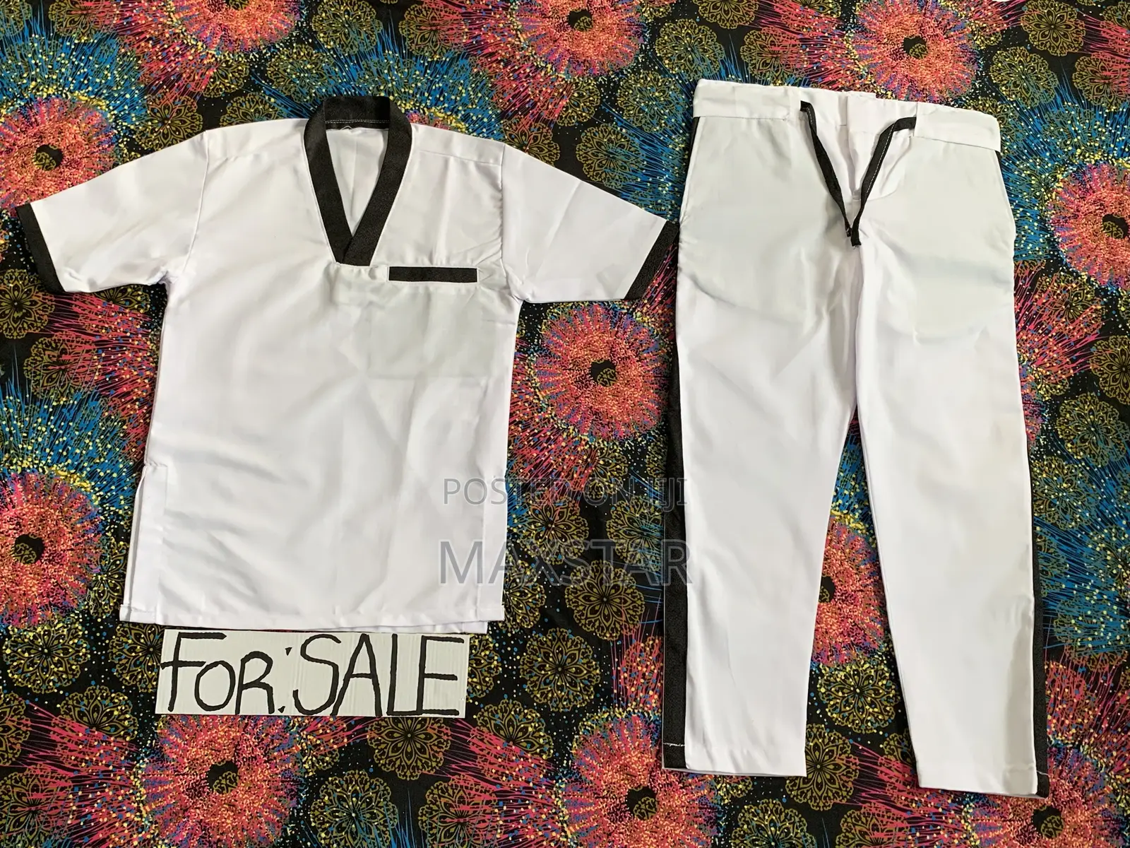 Beautiful White Designed Travera African Wear Clothes