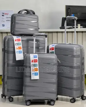 Ash Grey Travel Suitcase – 4-Piece Luggage Set