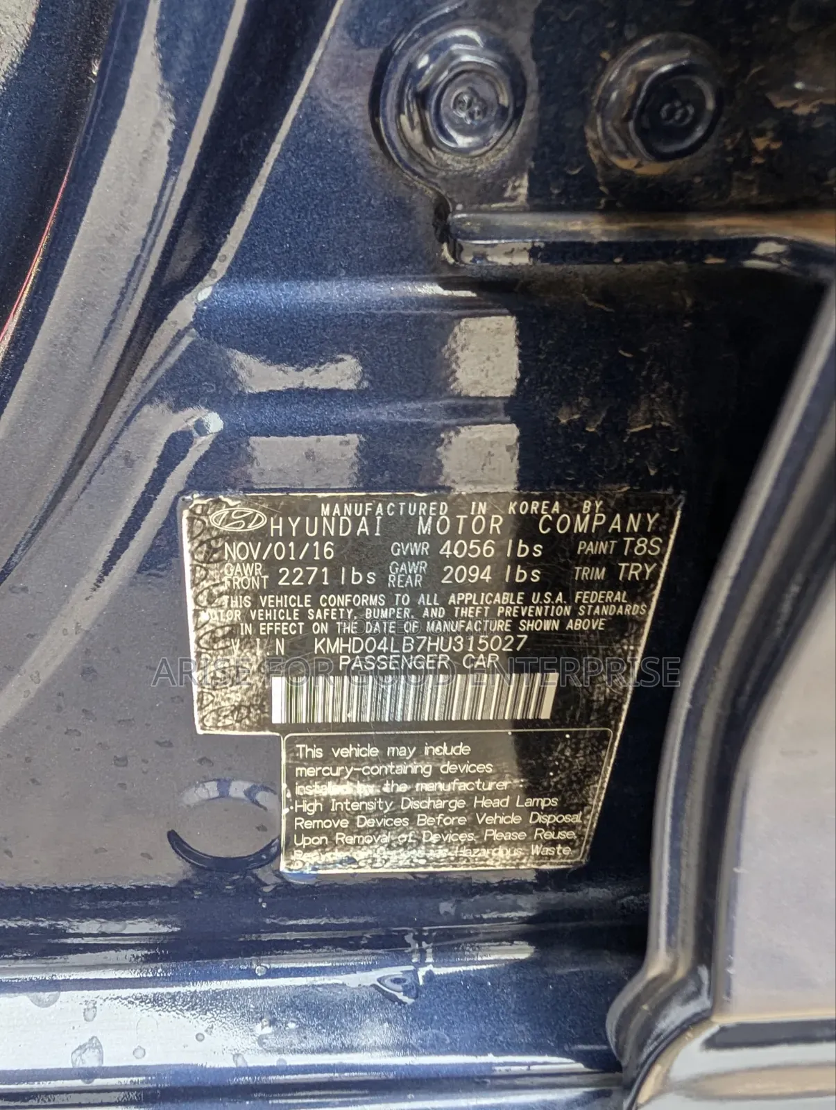 Hyundai Elantra Sport Sedan FWD (1.6L 4cyl 6M) 2017 Blue