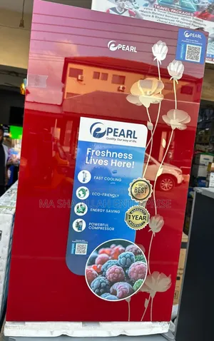Stylish and Powerful Pearl Single Door Red Glassed Fridge