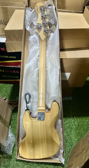 Fender 5-String Electric Bass Guitar With a Natural Wood Finish