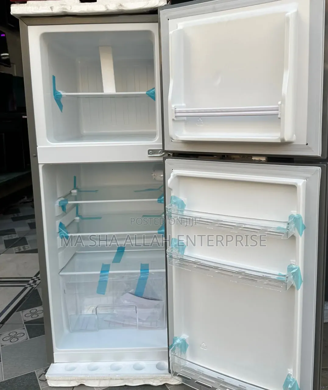 Stylish and Powerful Legacy Double Door Black Glassed Fridge 108liters