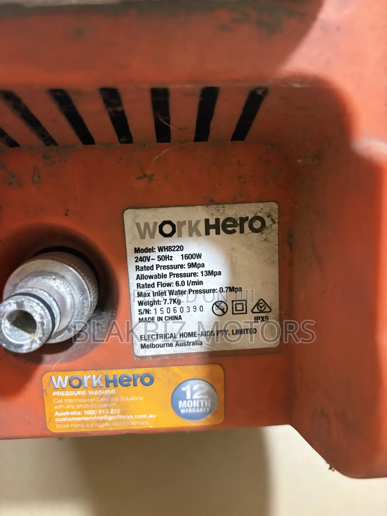Work Hero 1600w Pressure Washer