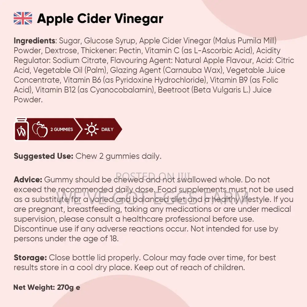 WeightWold Apple Cider Vinegar 1000mg Gummies UK Imported AvailableNow