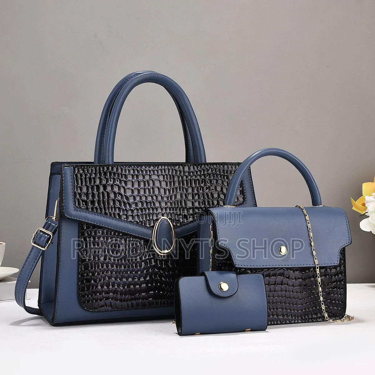 Premium 3-in-1 Crocodile Pattern Women's Handbag Set