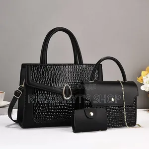 Premium 3-in-1 Crocodile Pattern Women's Handbag Set