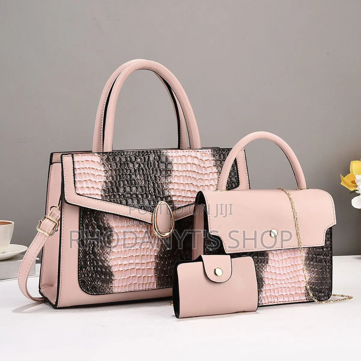 Premium 3-in-1 Crocodile Pattern Women's Handbag Set