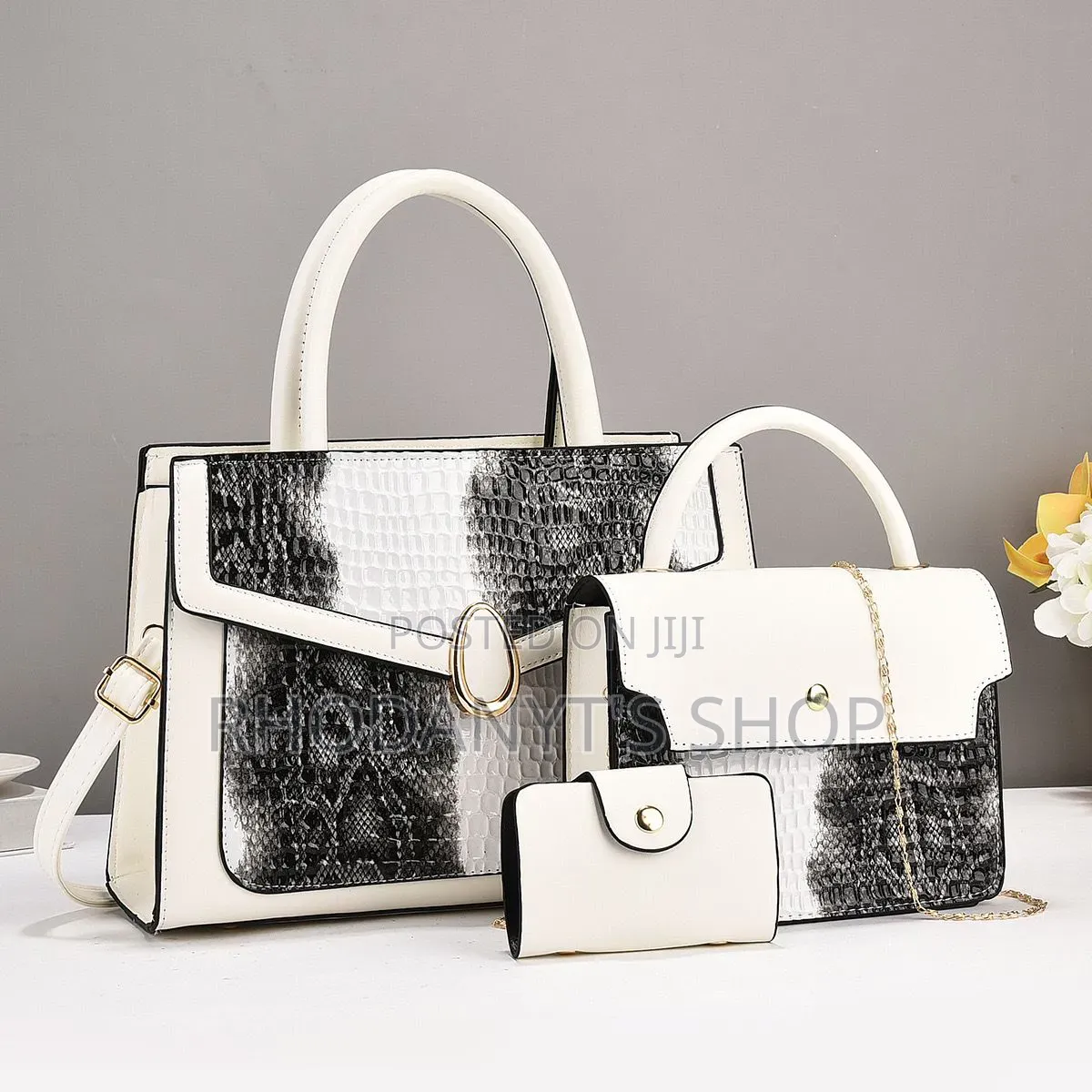 Premium 3-in-1 Crocodile Pattern Women's Handbag Set