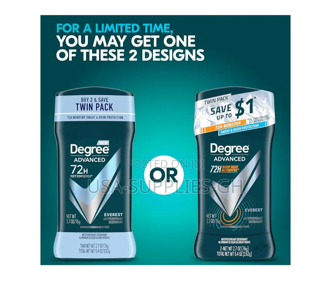Degree 72-Hr Advanced Antiperspirant Deodorant Everest 2.6 Oz From Usa