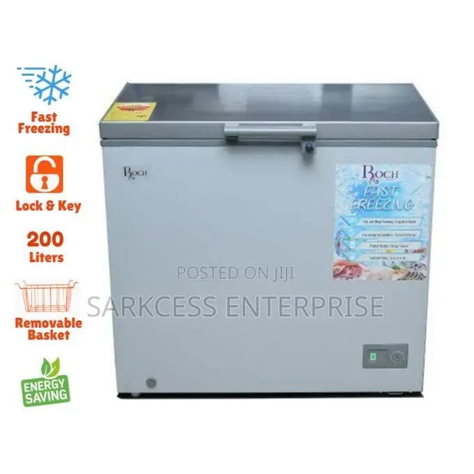 Roch RCF-230BN-B Chest Freezer With Sliding Glass - 200L - Silver