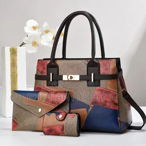 3-in-1 Vintage Patchwork Handbag Set With Shoulder Strap Wallets