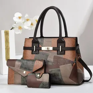 3-in-1 Vintage Patchwork Handbag Set With Shoulder Strap Wallets