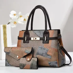 3-in-1 Vintage Patchwork Handbag Set With Shoulder Strap Wallets