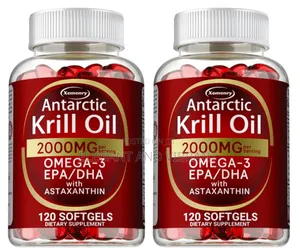 Krill Oil 2000mg, Omega 3, EPA and DHA With Astaxanthin 120 Soft Gel