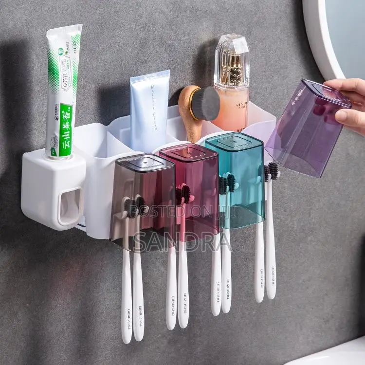 Wall-Mounted Toothbrush Bathroom Organizer