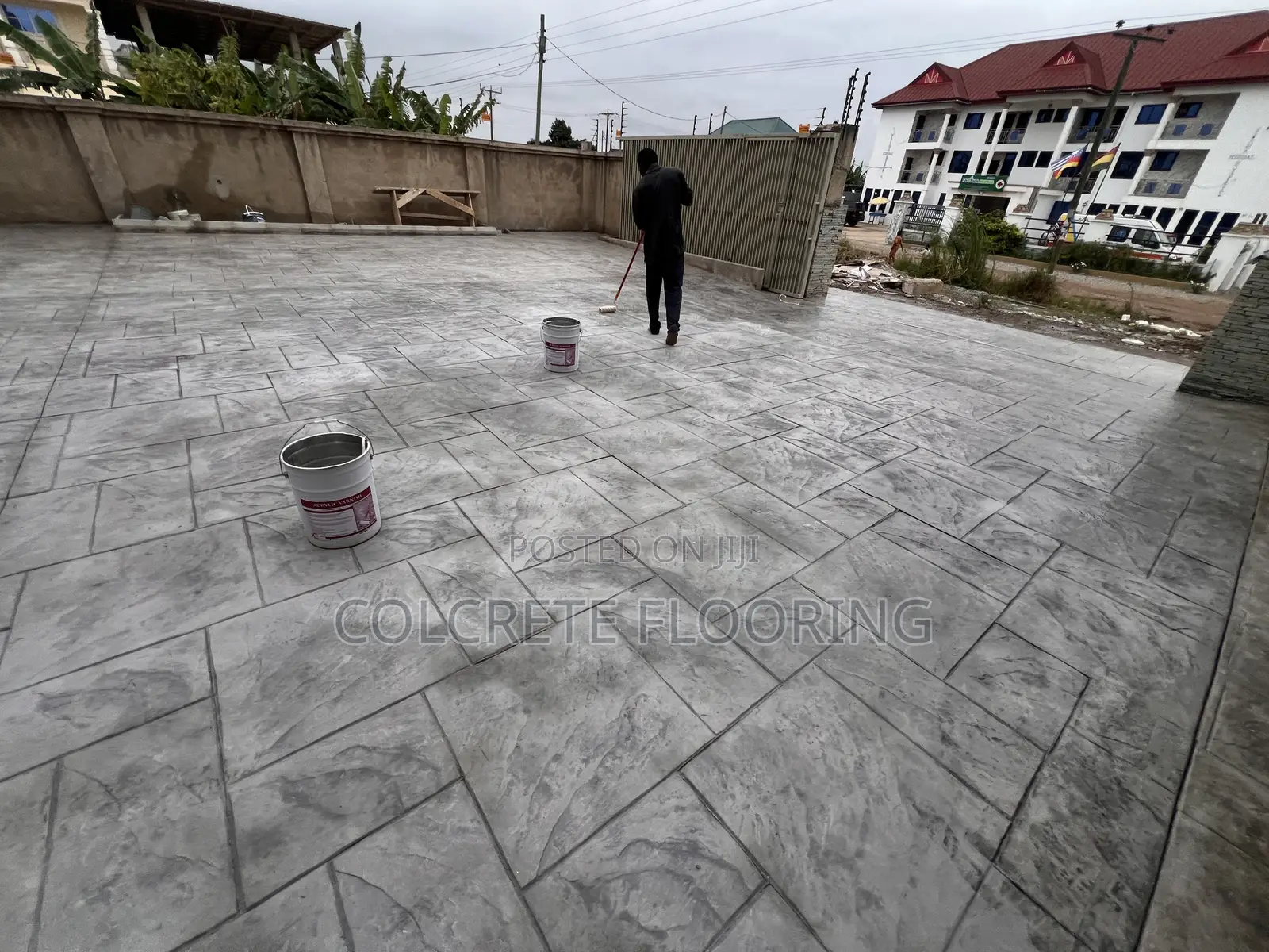 Stamped Concrete Stone Polish Varnish Sealer
