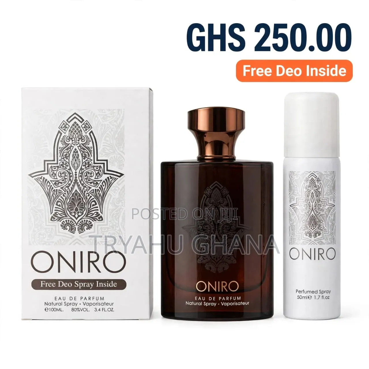 ONIRO Eau De Parfum 100ML With Free 50ML Deo Spray - Tryahu Ghana