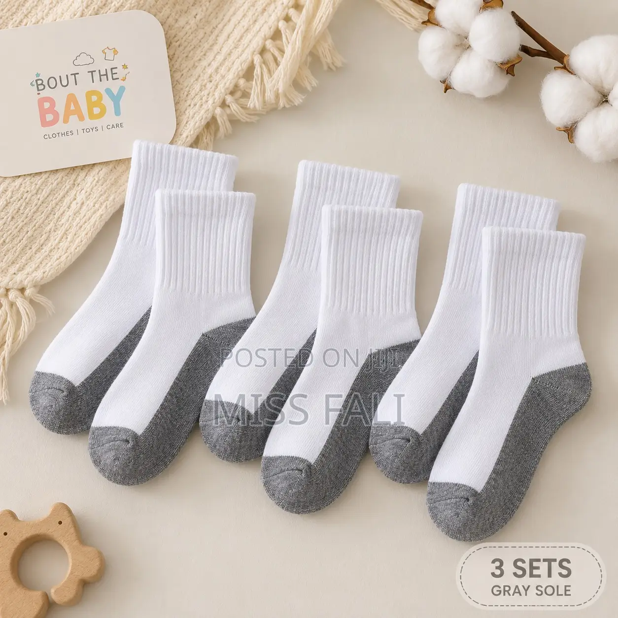 Ribbed Baby Socks(3pair Set). 1-3years and 3-6years.