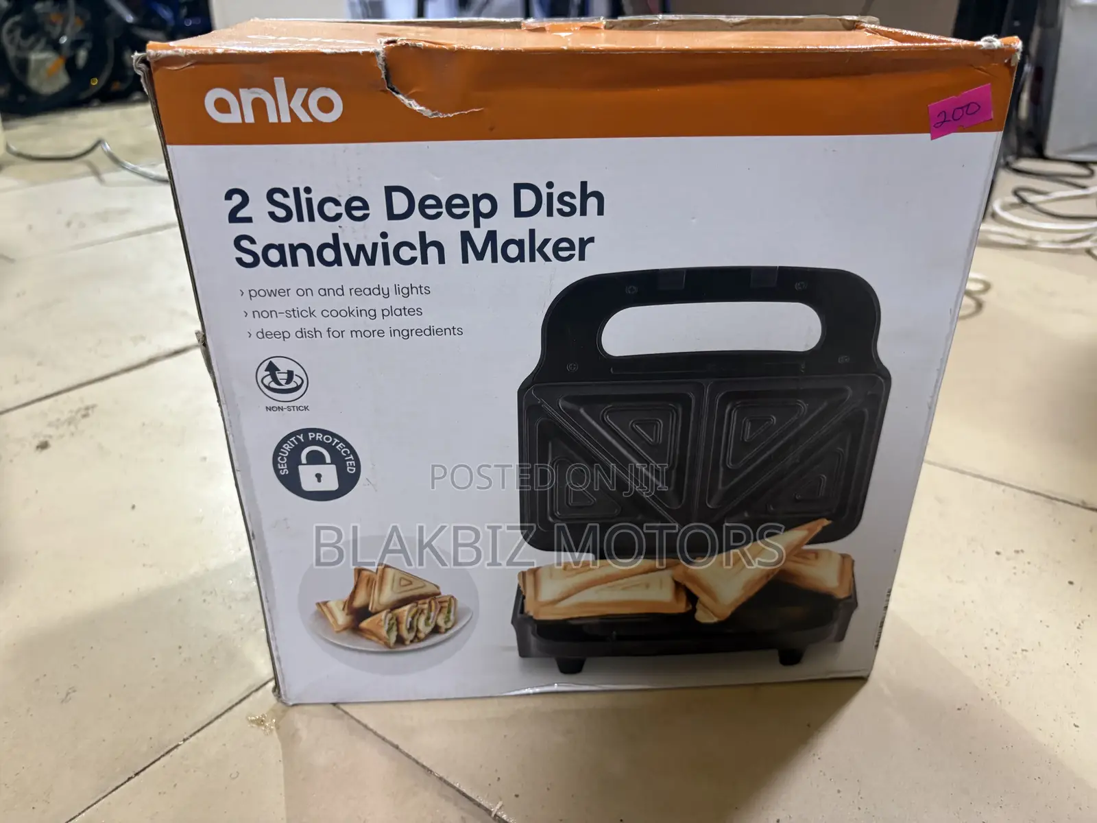 Anko 2 Slice Deep Dish Sandwich Maker