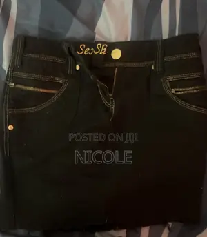 Black Jean Skirt Mini Black and Orange Y2k Bleached Pattern Spider