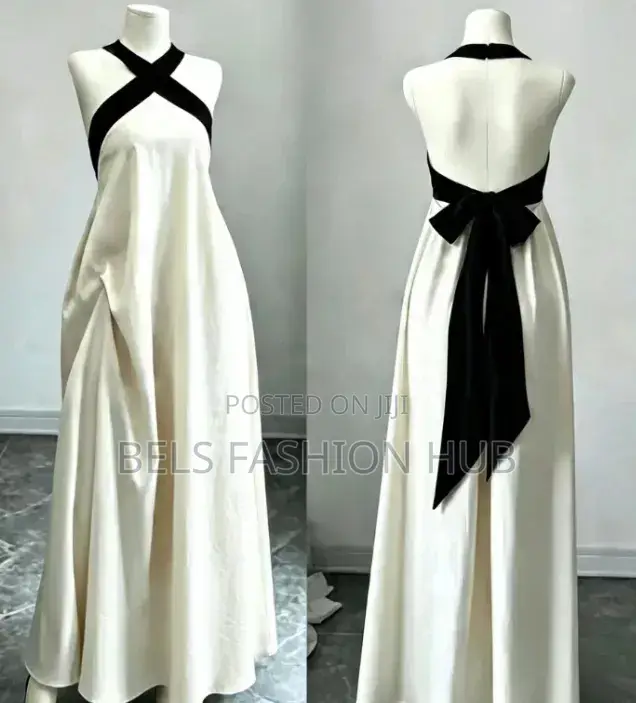 Luxury Satin Cross-Neck Halter Maxi Dress