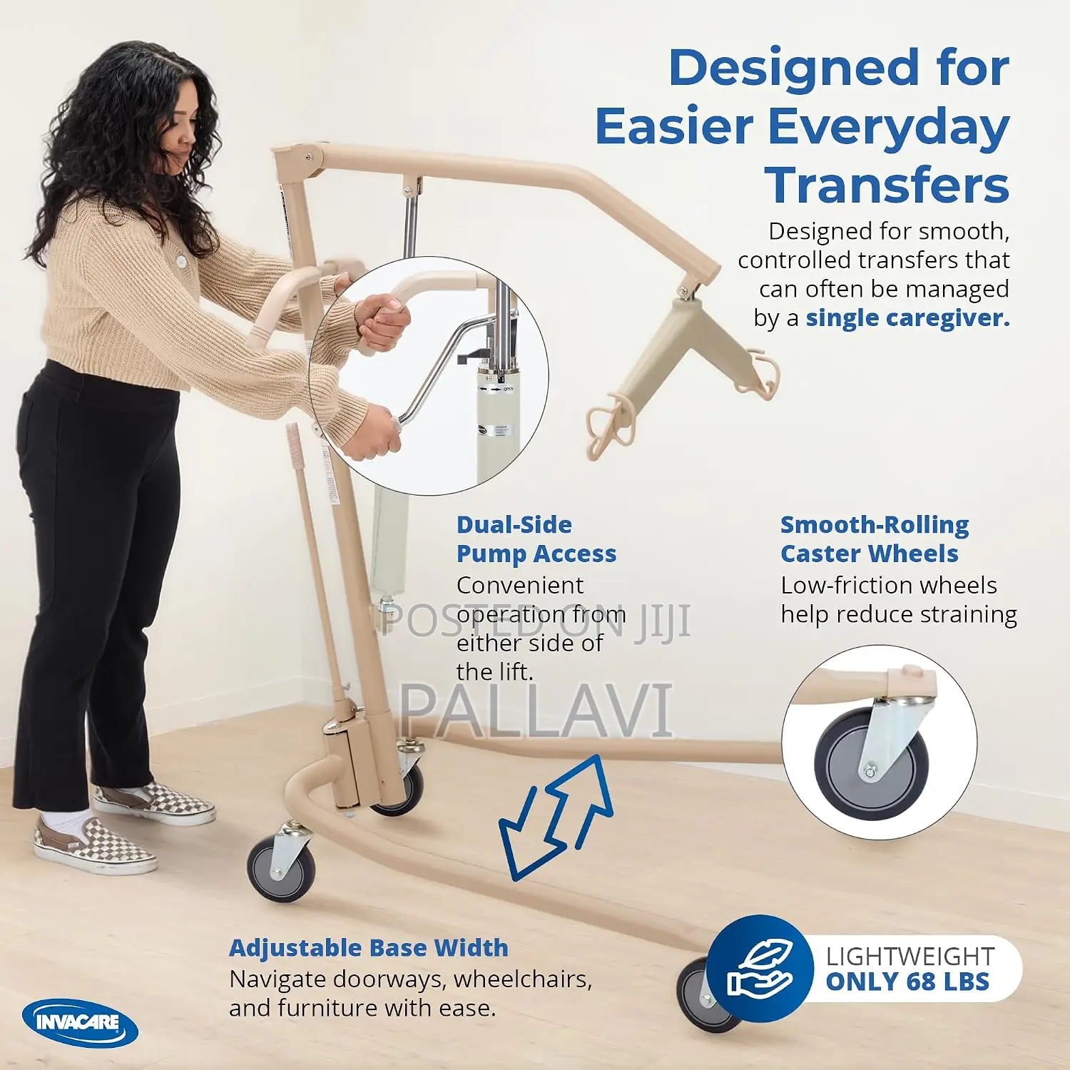 Invacare Painted Hydraulic Lift for Home Use (450 Lbs).| 9805P Model