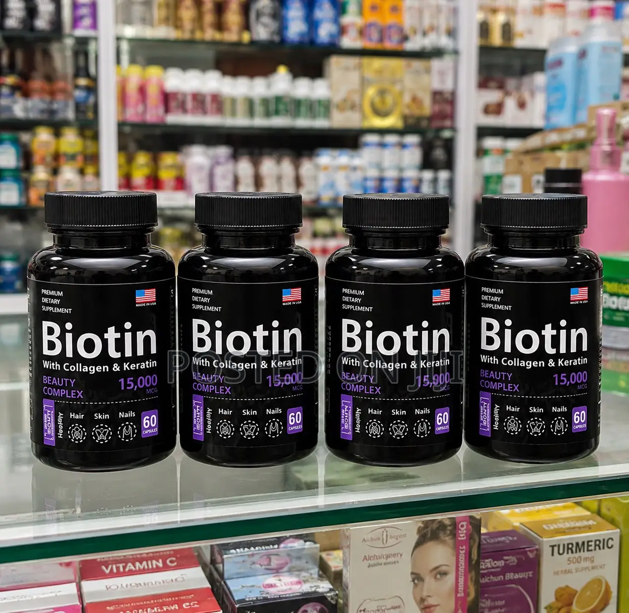 Biotin Collagen and Keratin for Beard Growth,Hair and Skin Beauty.