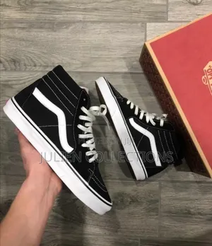 Old Skull Vans Long Black and White