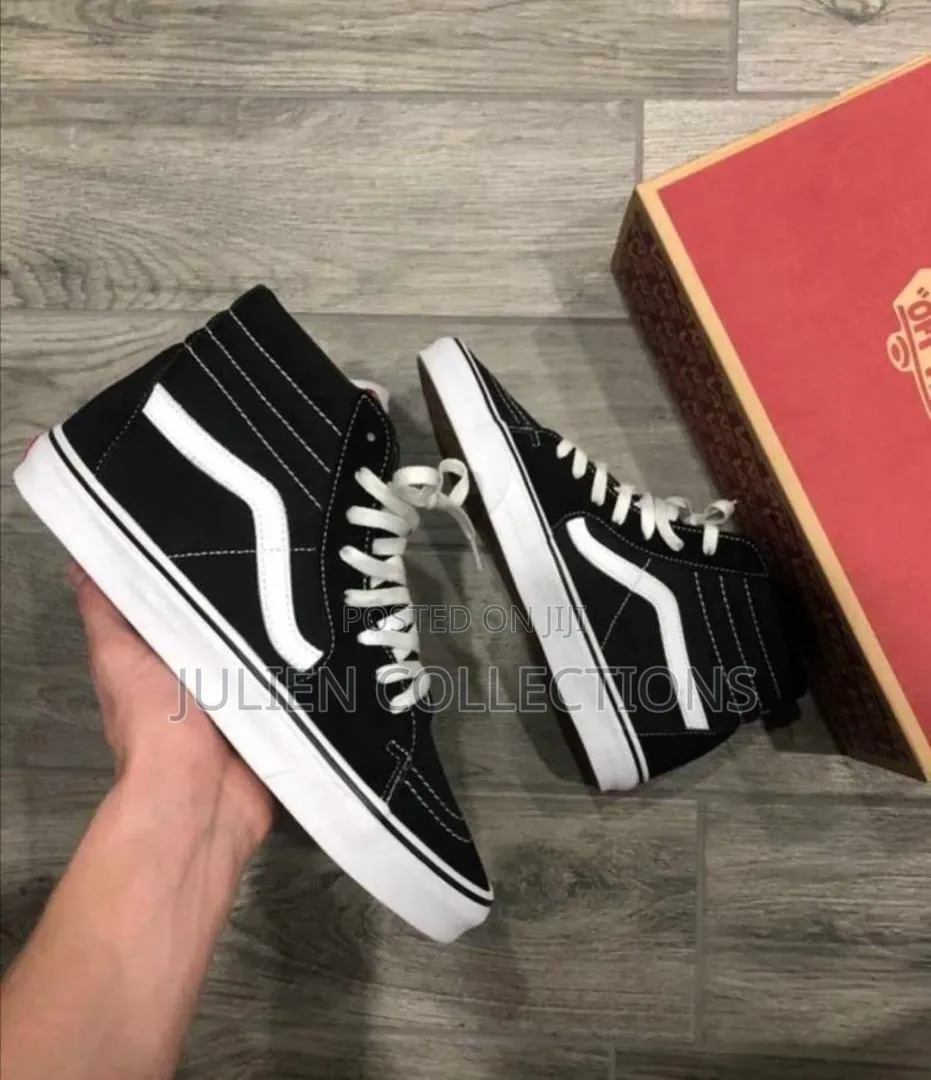 Old Skull Vans Long Black and White