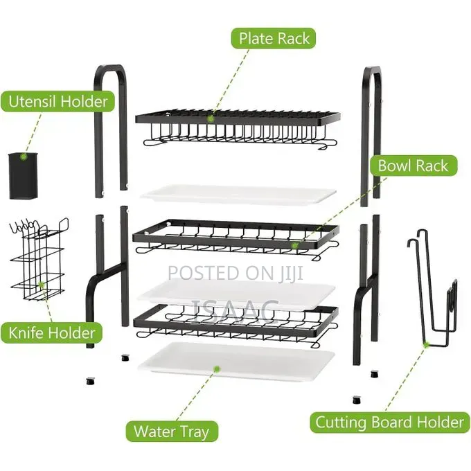 Dish Drying Rack, Metal 3-Tier Large Capacity Dish Rack 'T754401