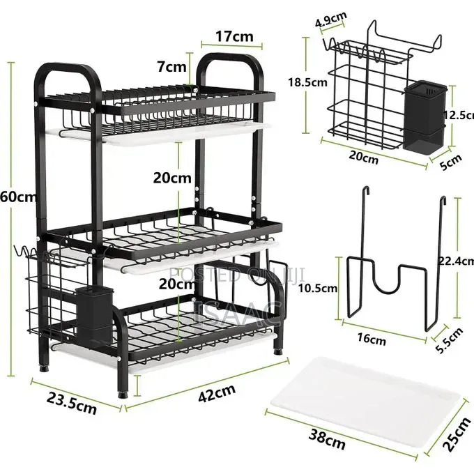 Dish Drying Rack, Metal 3-Tier Large Capacity Dish Rack 'T754401