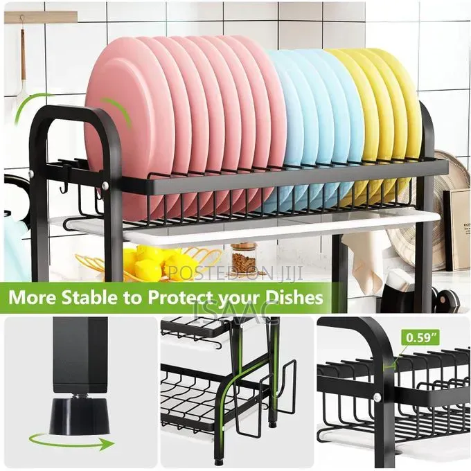 Dish Drying Rack, Metal 3-Tier Large Capacity Dish Rack 'T754401
