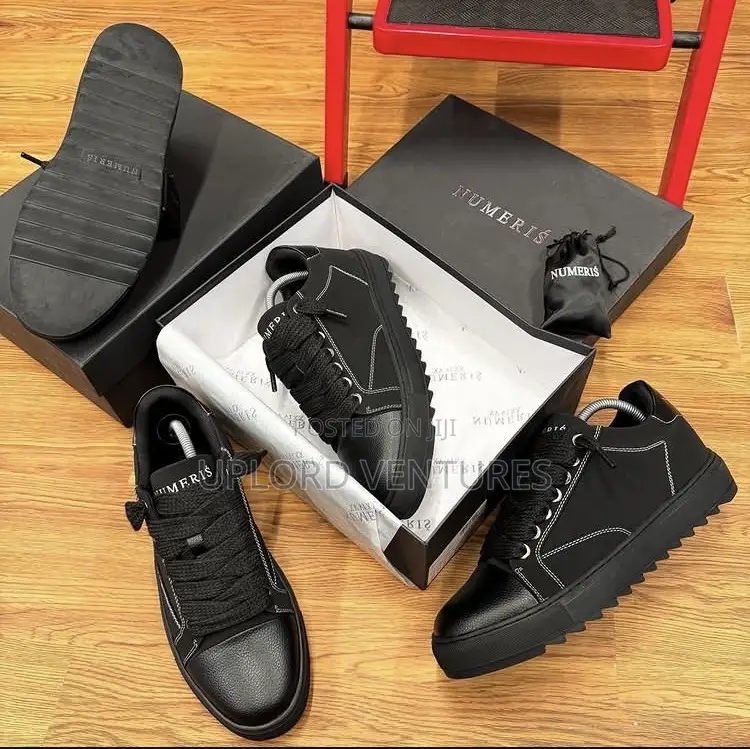 Numeris Atelier Carbon Black Premium Luxury Sneakers / Trainers