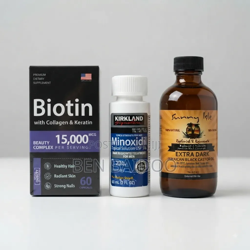 Hair Regrowth Combo (Kirkland Minoxidil, Jamaican Castor Oil Biotin